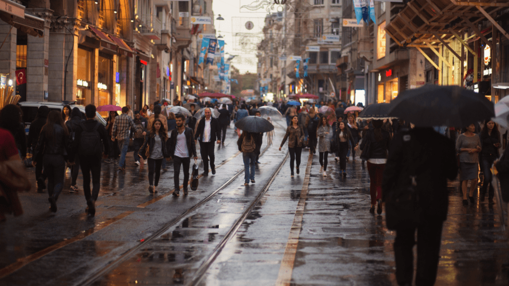 Other Characters Busy and Rainy Street by StockSnap from pixabay (Free use via Canva)